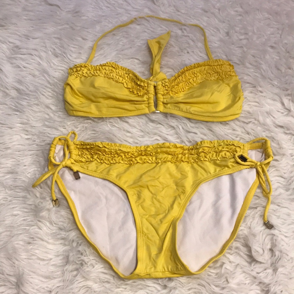Yellow two piece swimsuit by Kenneth Cole size medium